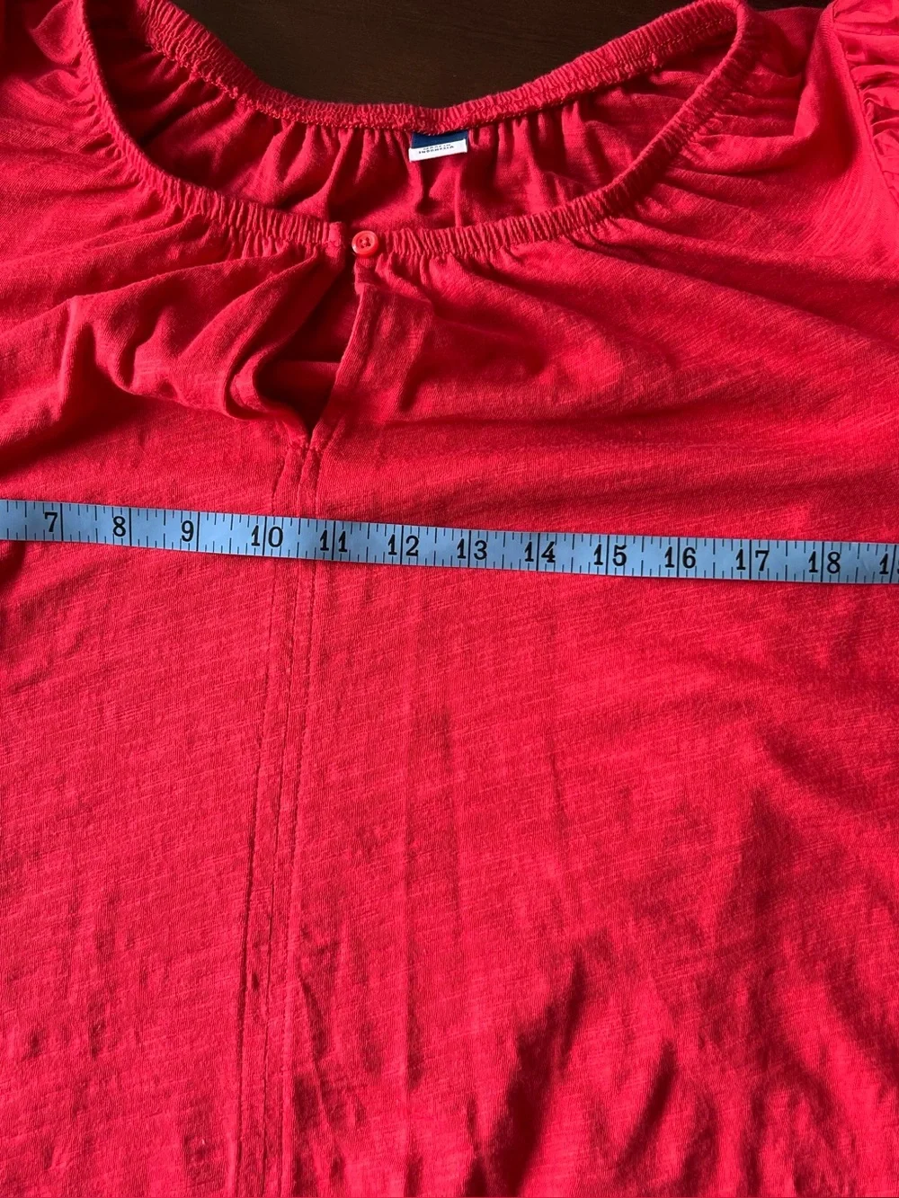 Women's Red Puff Sleeve Slub Knit Top